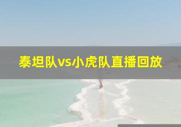 泰坦队vs小虎队直播回放