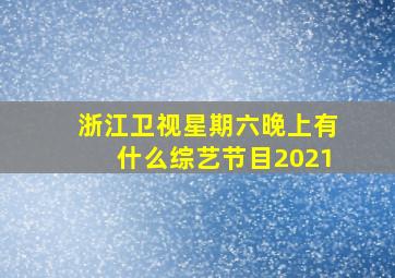 浙江卫视星期六晚上有什么综艺节目2021