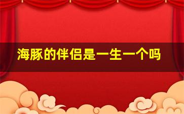 海豚的伴侣是一生一个吗