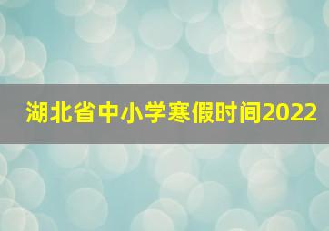 湖北省中小学寒假时间2022