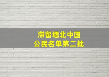 滞留缅北中国公民名单第二批