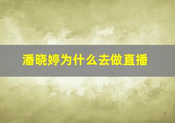 潘晓婷为什么去做直播