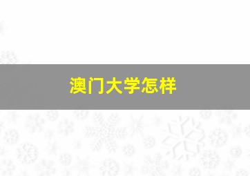 澳门大学怎样