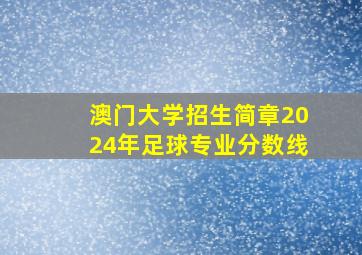 澳门大学招生简章2024年足球专业分数线