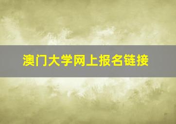 澳门大学网上报名链接