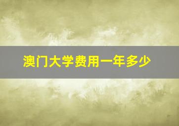 澳门大学费用一年多少