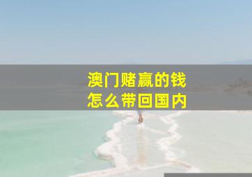 澳门赌赢的钱怎么带回国内