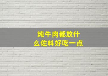 炖牛肉都放什么佐料好吃一点