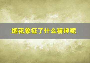 烟花象征了什么精神呢