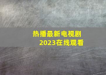 热播最新电视剧2023在线观看