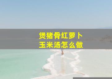 煲猪骨红萝卜玉米汤怎么做