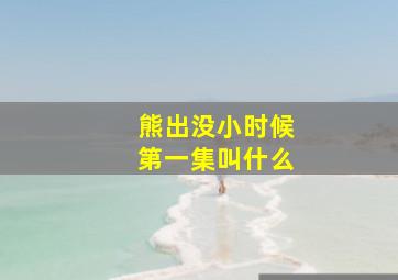 熊出没小时候第一集叫什么