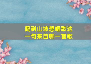 爬到山坡想唱歌这一句来自哪一首歌