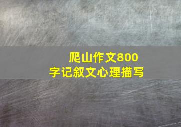 爬山作文800字记叙文心理描写