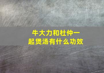 牛大力和杜仲一起煲汤有什么功效