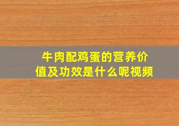 牛肉配鸡蛋的营养价值及功效是什么呢视频