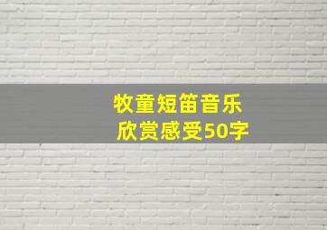 牧童短笛音乐欣赏感受50字