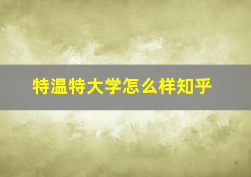 特温特大学怎么样知乎