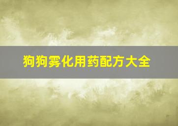 狗狗雾化用药配方大全