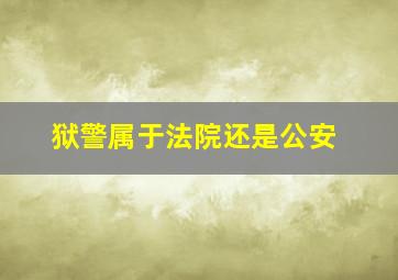 狱警属于法院还是公安