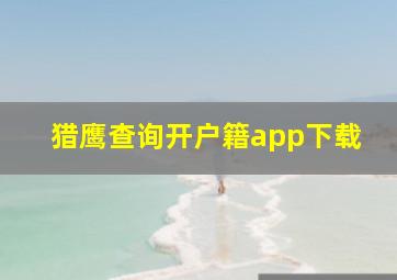 猎鹰查询开户籍app下载