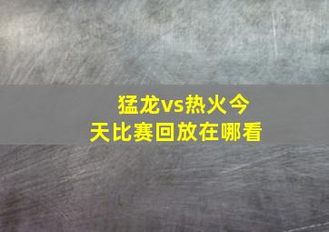 猛龙vs热火今天比赛回放在哪看