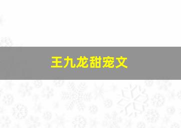 王九龙甜宠文