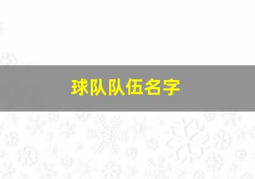 球队队伍名字