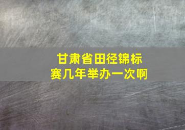 甘肃省田径锦标赛几年举办一次啊