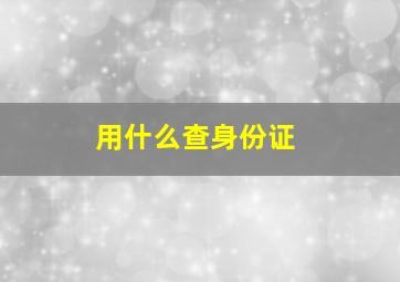 用什么查身份证