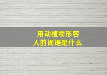 用动植物形容人的词语是什么