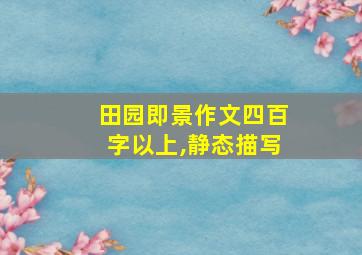 田园即景作文四百字以上,静态描写