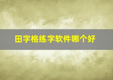 田字格练字软件哪个好