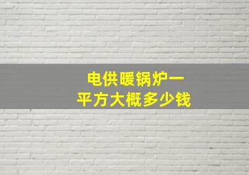 电供暖锅炉一平方大概多少钱