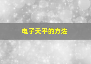 电子天平的方法