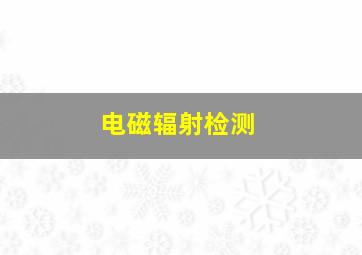 电磁辐射检测