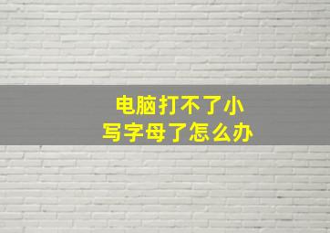 电脑打不了小写字母了怎么办