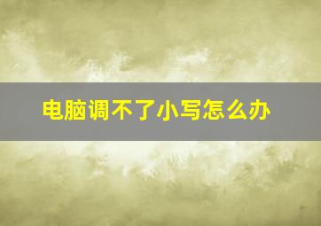 电脑调不了小写怎么办