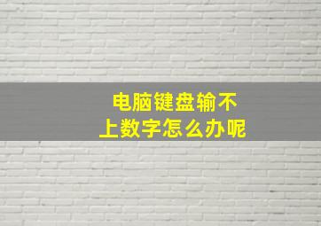 电脑键盘输不上数字怎么办呢