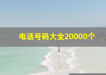 电话号码大全20000个