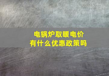 电锅炉取暖电价有什么优惠政策吗