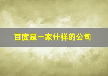 百度是一家什样的公司