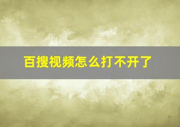 百搜视频怎么打不开了