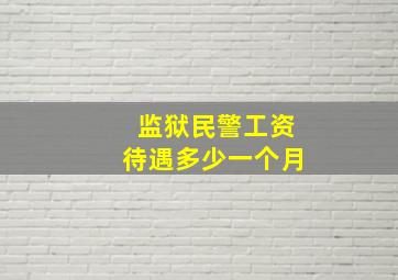 监狱民警工资待遇多少一个月