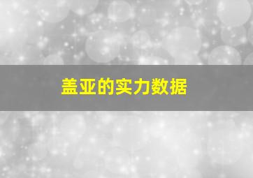 盖亚的实力数据