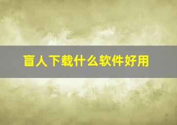 盲人下载什么软件好用