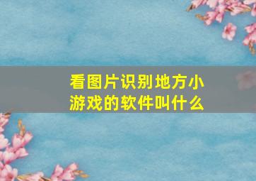 看图片识别地方小游戏的软件叫什么