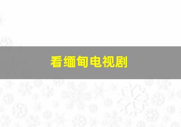 看缅甸电视剧