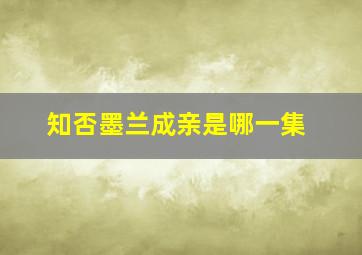 知否墨兰成亲是哪一集