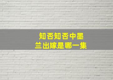 知否知否中墨兰出嫁是哪一集